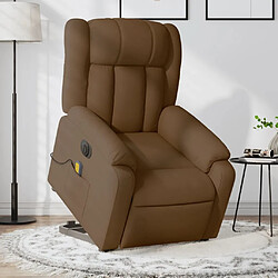 vidaXL Fauteuil inclinable de massage électrique Marron Tissu