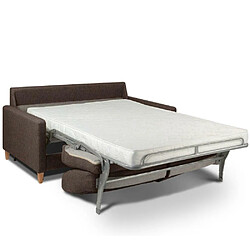 Avis Inside 75 Canapé convertible OGGETTO matelas 16 cm système express sommier lattes 120cm RENATONISI microfibre marron