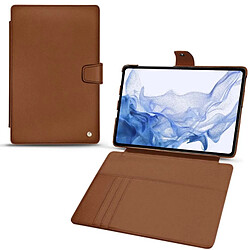 Housse cuir Samsung Galaxy Tab S8 Ultra - Rabat portefeuille - Marron ( Nappa - Pantone #8B4720 ) - NOREVE