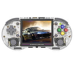 Console de jeu ANBERNIC RG353PS Carte TF 64 Go - Blanc Transparent