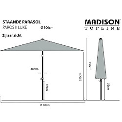 Acheter Madison Parasol de jardin Paros II Luxe 300 cm vert sauge