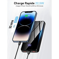 SANAG Power Bank, Batterie Externe Pd 3.0 Qc 4.0 Avec Lampe De Poche, Compatible Avec Iphone 16 15 14, Samsung Galaxy Ipad Et (Noir Minuit) 22,5 W 20 000 Mah (Entrée Et Sortie Usb-C)