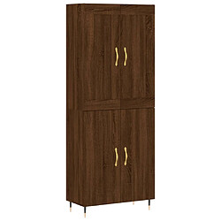 vidaXL Buffet haut Chêne marron 69,5x34x180 cm Bois d'ingénierie