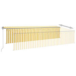 Acheter Maison Chic Auvent automatique | Store banne extérieur | Marquise store capteur de vent LED 6x3 m Jaune/blanc -MN82706