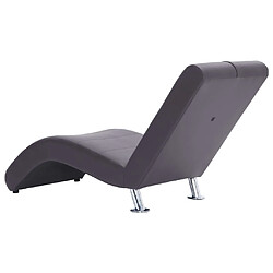 Acheter vidaXL Chaise longue avec oreiller Gris Similicuir