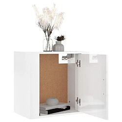 Avis vidaXL Table de chevet murale Blanc brillant 50x30x47 cm