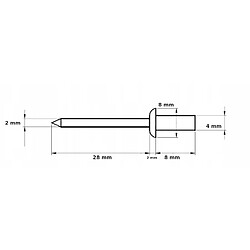 Rivet à tête fraisée 4x8 - Dorolet - anthracite (paquet - 100 pièces)