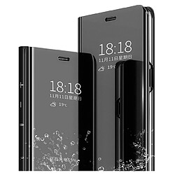 Htdmobiles Housse pour Xiaomi Redmi K70E 5G / Poco X6 Pro 5G - etui coque portefeuille clear view miroir + film ecran - NOIR