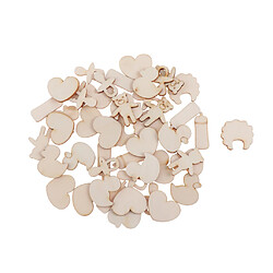 100pcs Etiquettes en Bois Tranches de Bois Motif Cœur pour Sculpture Embellissements Suspendu Peinture Artisanat D'art DIY pas cher