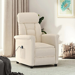 vidaXL Fauteuil inclinable électrique Beige Microfibre