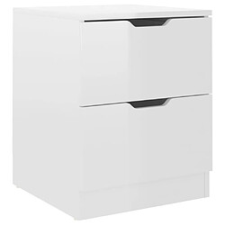 Avis Maison Chic Lot de 2 Tables de chevet,Table de nuit,Table d'appoint pour salon Blanc brillant 40x40x50 cm Aggloméré -MN59443