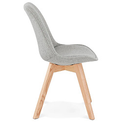 Avis Alterego Chaise scandinave 'WILLY' en tissu gris avec pieds en bois finition naturelle