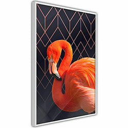 Paris Prix Affiche Murale Encadrée Orange Flamingo 20 x 30 cm Blanc