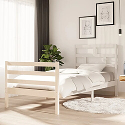 vidaXL Cadre de lit sans matelas blanc bois massif 90x200 cm