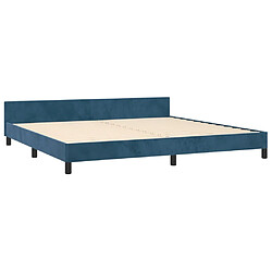 Acheter vidaXL Cadre de lit sans matelas bleu foncé 200x200 cm velours