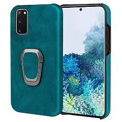 Coque en TPU + PU antichoc avec béquille cyan pour votre Samsung Galaxy S20