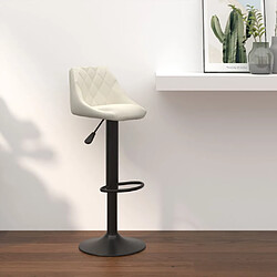 vidaXL Tabouret de bar Crème Velours