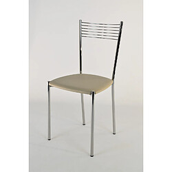 Tommychairs - Set 4 chaises Elegance pour la Cuisine et Salle à Manger, Structure en Acier chromé et Assise en Cuir Artificiel Lin