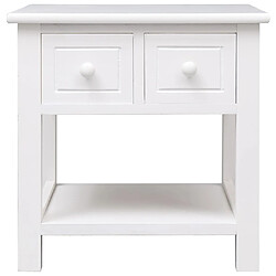 vidaXL Table d'appoint Blanc 40x40x40 cm Bois de Paulownia