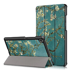 Etui en PU impression de motifs avec support tri-pliure fleur de pêche pour votre Lenovo Tab M8 TB-8505