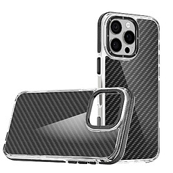 Avizar Coque pour iPhone 16 Pro Carbone Rigide Noir