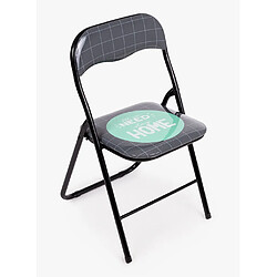 Lot de 2 CHAISES PLIABLE PVC BRILLANT PATES NOIRES HOME 48X44X79CM+GIFTDECOR