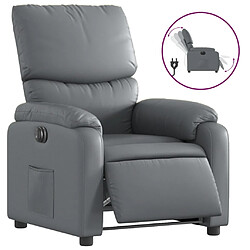 vidaXL Fauteuil inclinable électrique Gris Similicuir