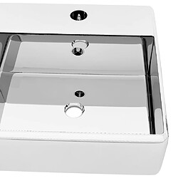 Avis vidaXL Lavabo avec trop-plein 41 x 41 x 15 cm Céramique Argenté