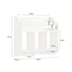 Avis SoBuy KMB46-W Bibliothèque Murale, Étagère Murale à 2 Étages, 3 Compartiments et 3 crochets