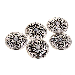 Acheter 5 pieces couture boutons vintage visser des rivets de boutons de fleurs en arrière D