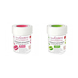 Scrapcooking 2 colorants alimentaires en poudre - vert-rose