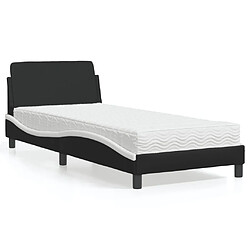 Vidaxl Lit avec matelas noir et blanc 80x200 cm similicuir