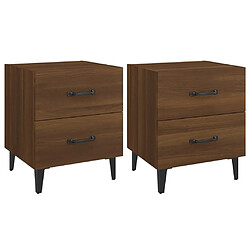 vidaXL Tables de chevet 2 pcs Chêne marron 40x35x47,5 cm