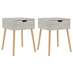 vidaXL Tables de chevet 2 pcs Gris béton 40x40x56 cm Bois d'ingénierie