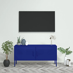 vidaXL Meuble TV Bleu marine 105x35x50 cm Acier