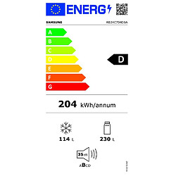 Réfrigérateur combiné 60cm 344l ventilé, gris - RB34C704DSA - SAMSUNG