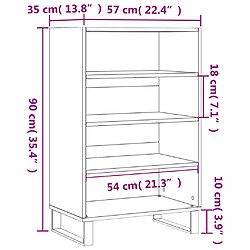 vidaXL Buffet haut chêne sonoma 57x35x90 cm bois d'ingénierie pas cher