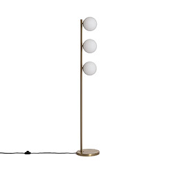 Avis Ledkia Lampadaire Métal et Verre Moonlight Brass 3 Spots Doré