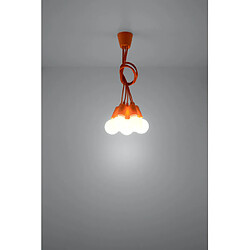 Luminaire Center Suspension DIEGO PVC orange 5 ampoules pas cher