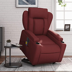 Maison Chic Fauteuil Relax pour salon, Fauteuil inclinable de massage électrique rouge bordeaux -GKD95082