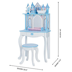 Avis Ensemble coiffeuse avec tabouret Château de rêve Blanc / bleu glacé Teamson Kids TD-12951F