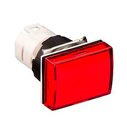 tête rectangulaire - harmony zb6 - pour voyant - 16mm - cabochon lisse - rouge - schneider electric zb6dv4