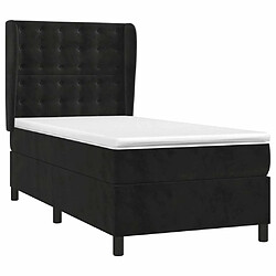 Avis Maison Chic Lit adulte- Lit + matelas,Sommier à lattes de lit avec matelas Noir 90x190 cm Velours -GKD99580