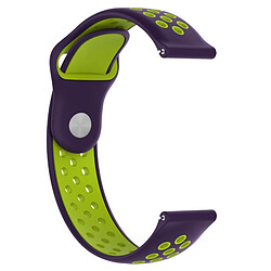 Wewoo Bracelet pour montre connectée Bande de double couleur Galaxy S3 Ticwatch Pro Violet + Vert menthe