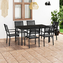 Maison Chic Salon de jardin de salle à manger 7 pcs,Table et Chaises d'extérieur,Mobilier de jardin Acier -MN94289