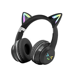 Yonis Casque Audio LED Oreilles De Chat Vert Bluetooth