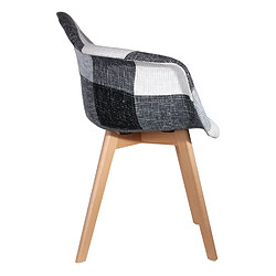 Avis The Home Deco Factory Fauteuil scandinave Patchwork Olga - H. 82 cm - Gris