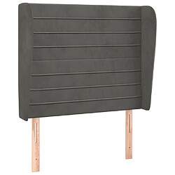 Maison Chic Tête de lit scandinave avec oreilles,meuble de chambre Gris foncé 93x23x118/128 cm Velours -MN46486