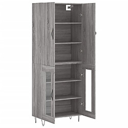 Avis vidaXL Buffet haut Sonoma gris 69,5x34x180 cm Bois d'ingénierie