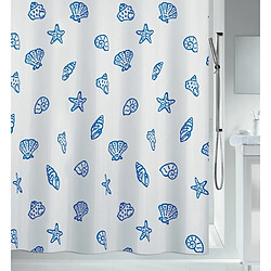 Spirella Rideau de douche Polyester CONCHA 180x200cm Bleu Marine